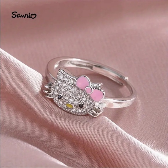 ‼️$7‼️ Hello Kitty Adjustable Ring Rhinestone Enamel Alloy - Picture 4 of 7